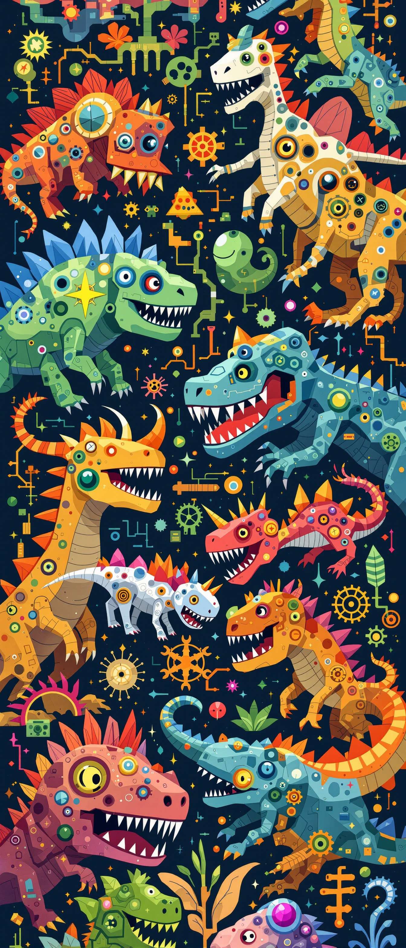 Colorful Robot Dinosaurs Phone Case Colorful Robot Dinosaurs Phone Case