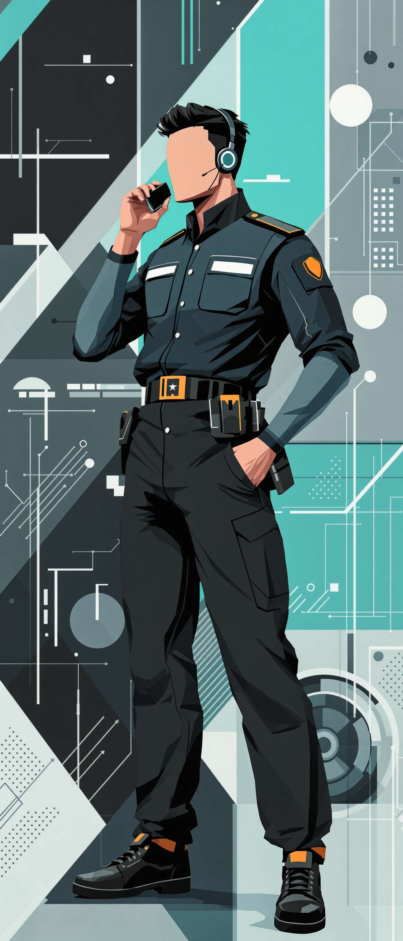 Modern Security Supervisor Illustration Phone Case Modern Security Supervisor Illustration Phone Case