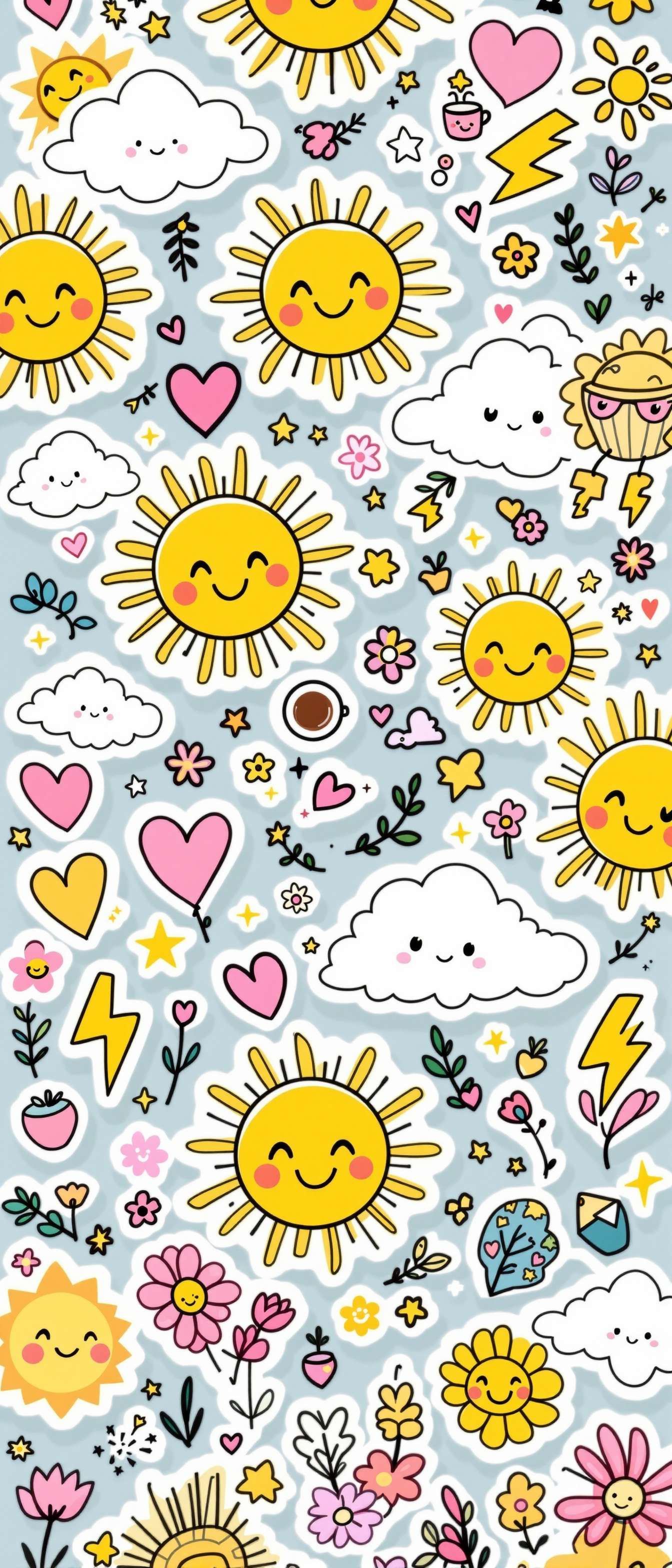 Cheerful Sticker-Style Collage Phone Case