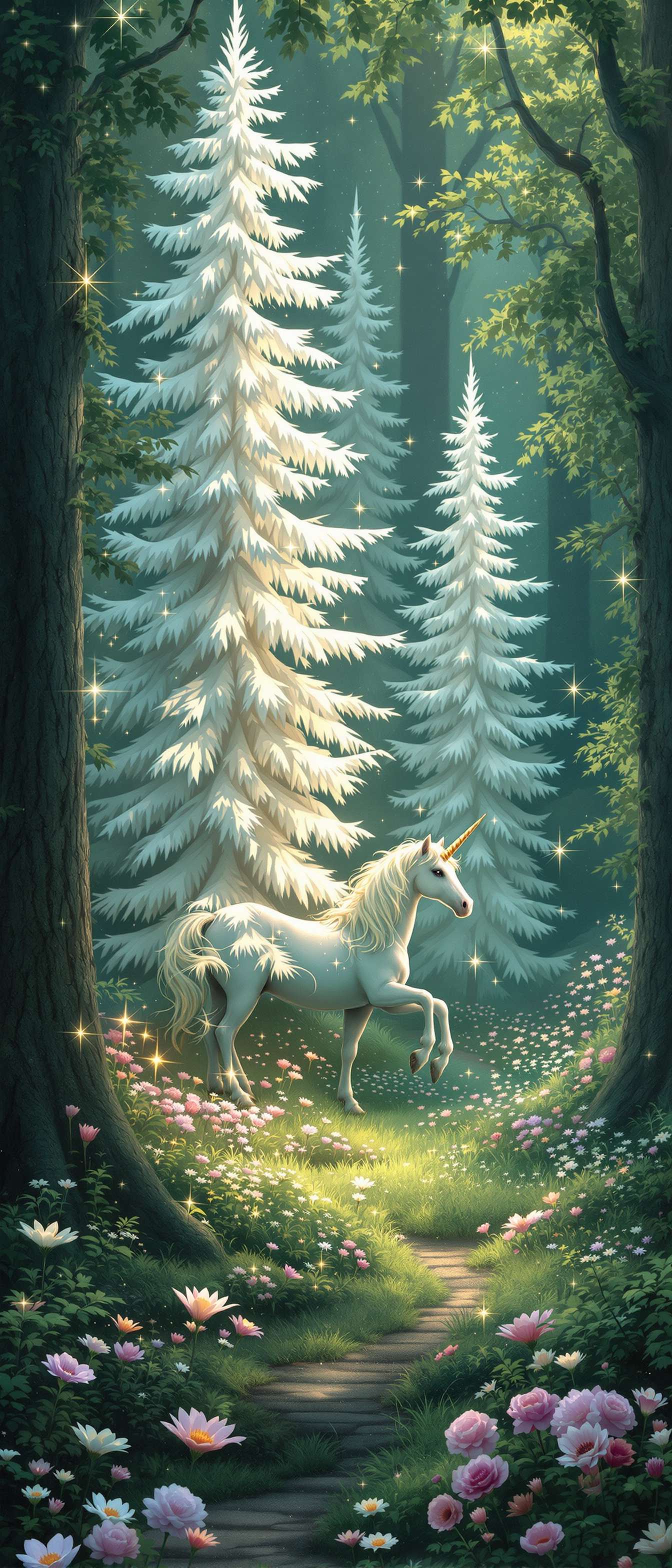 Unicorn in White Pine Forest Phone Case Unicorn in White Pine Forest Phone Case