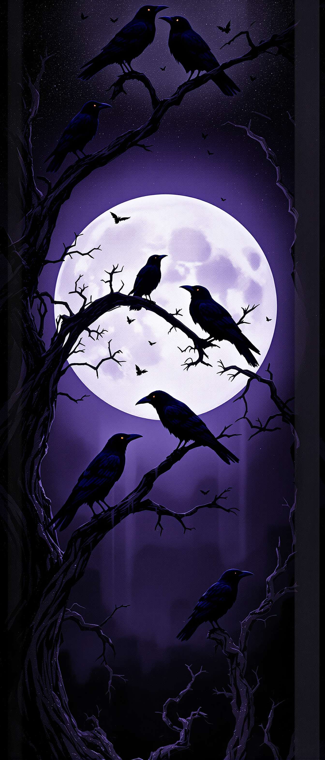 Mystical Raven Moonlight Design Phone Case