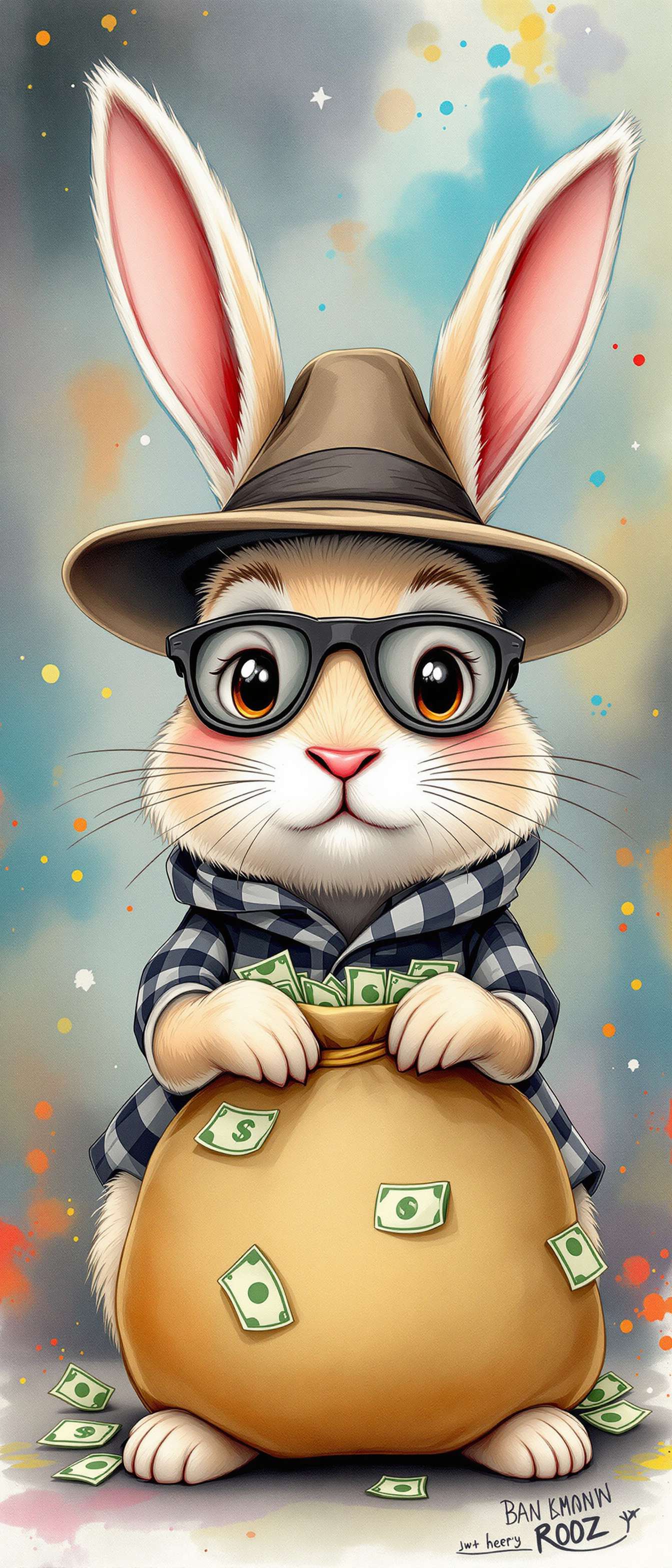 Watercolor Bandit Bunny Phone Case Watercolor Bandit Bunny Phone Case