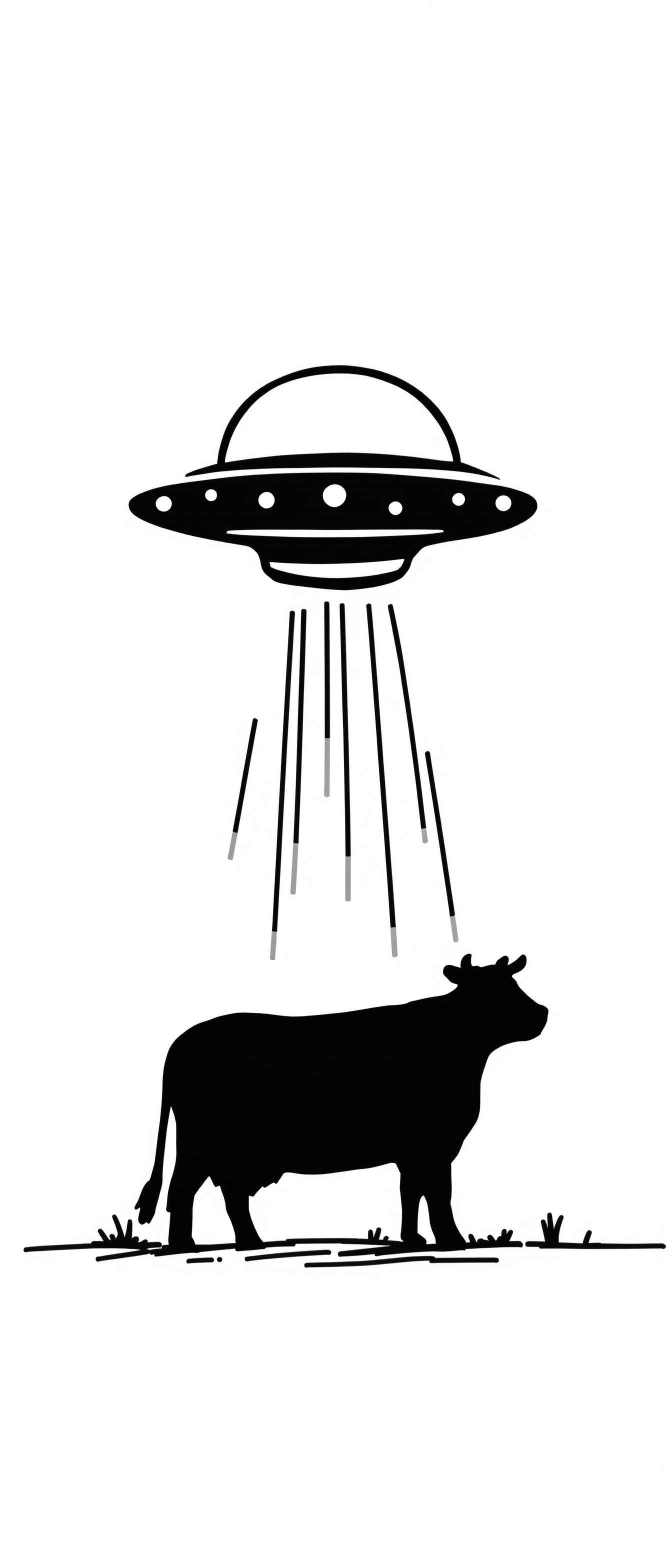 Minimalist UFO Abduction Scene Phone Case