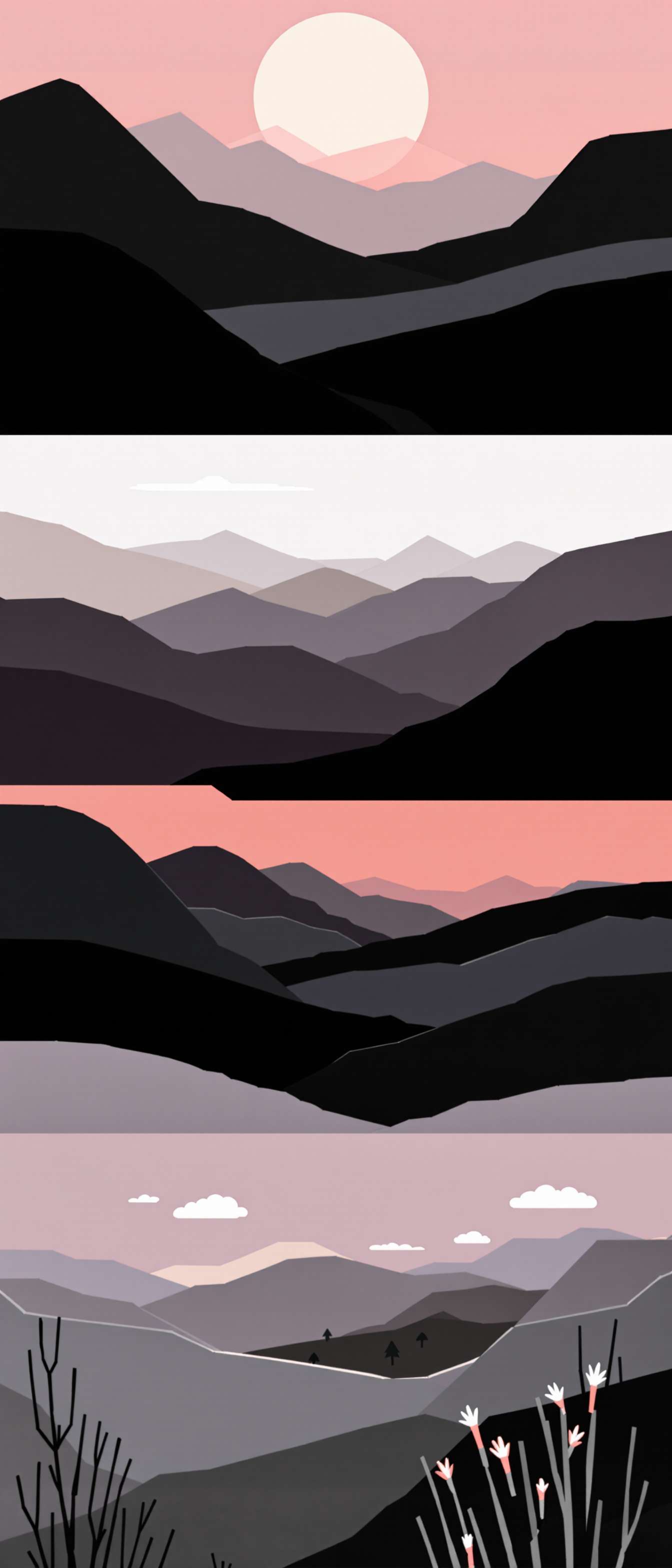 Layered Minimalist Mountain Scapes Phone Case