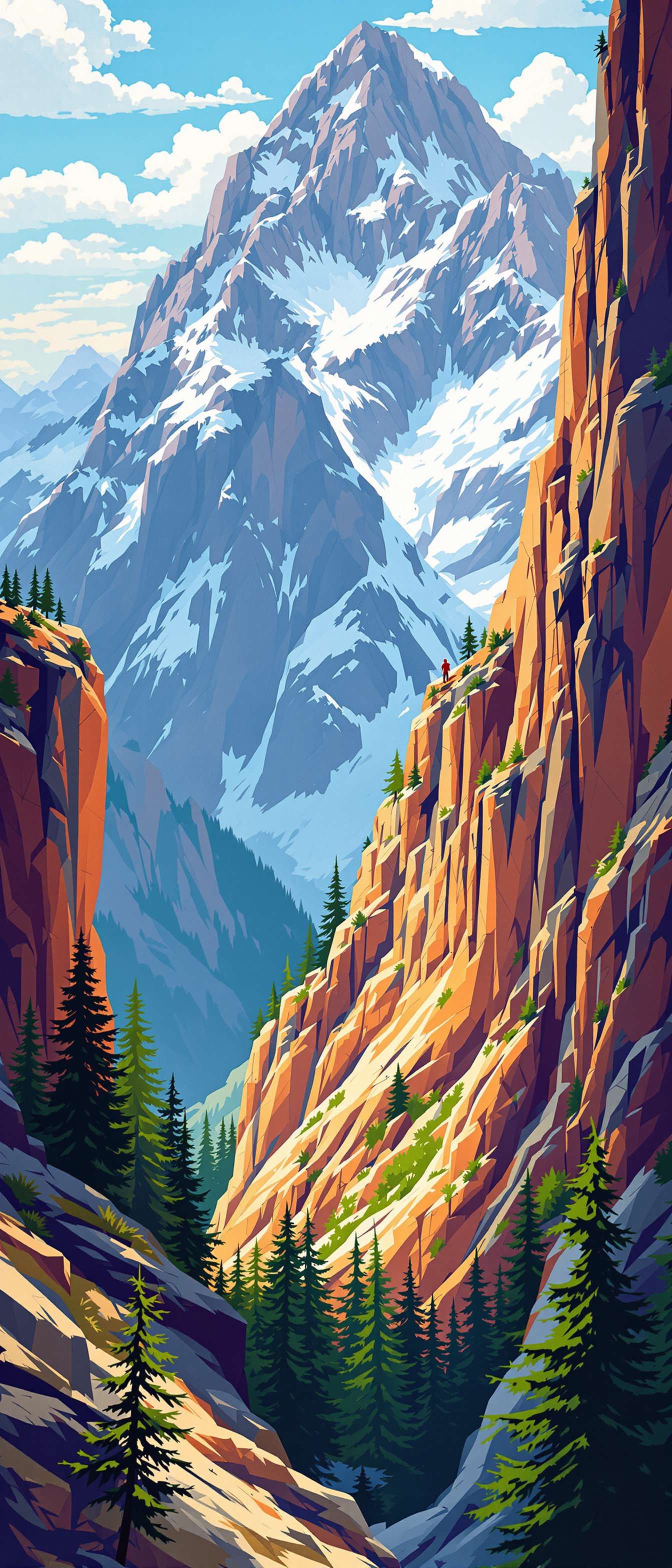 Majestic Mountain Climbing Scene Phone Case Majestic Mountain Climbing Scene Phone Case