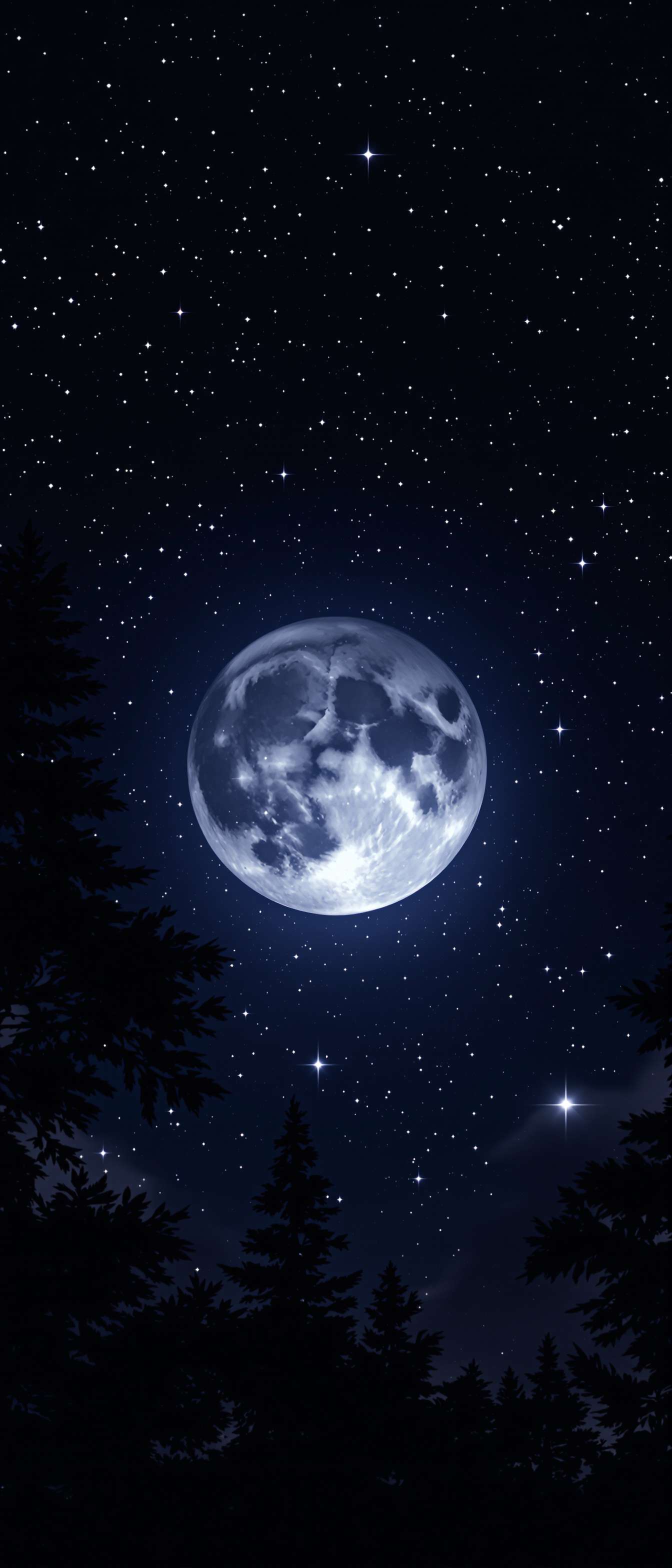 Moonlit Forest Night Sky Phone Case Moonlit Forest Night Sky Phone Case