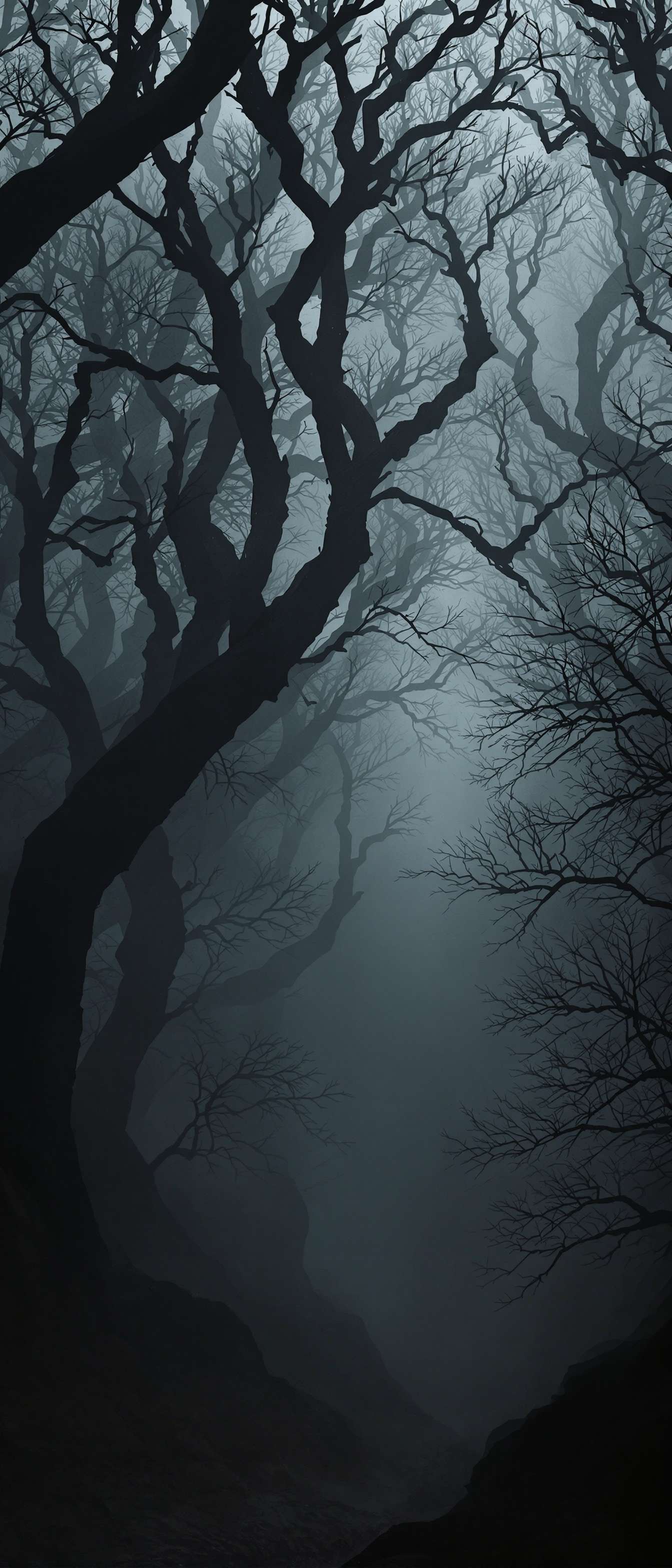 Spooky Foggy Black Forest Phone Case