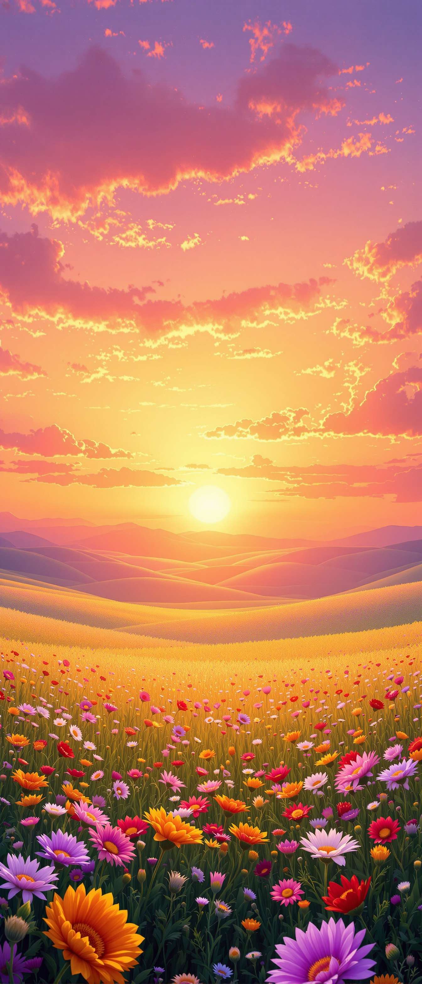 Colorful Spring Sunset Field Phone Case