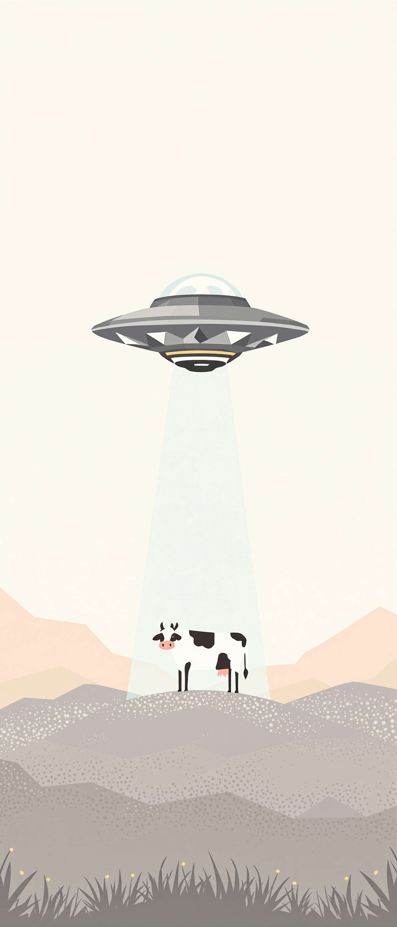 Minimalist UFO Abduction Scene Phone Case