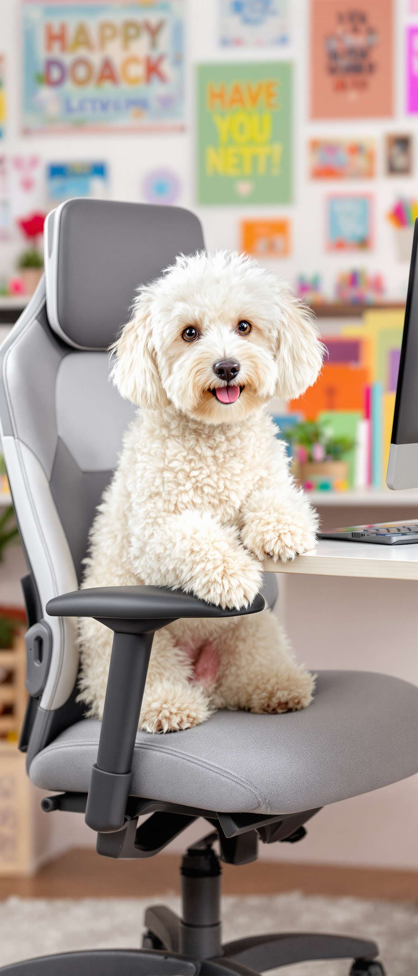 Maltipoo Dog at Computer Phone Case Maltipoo Dog at Computer Phone Case