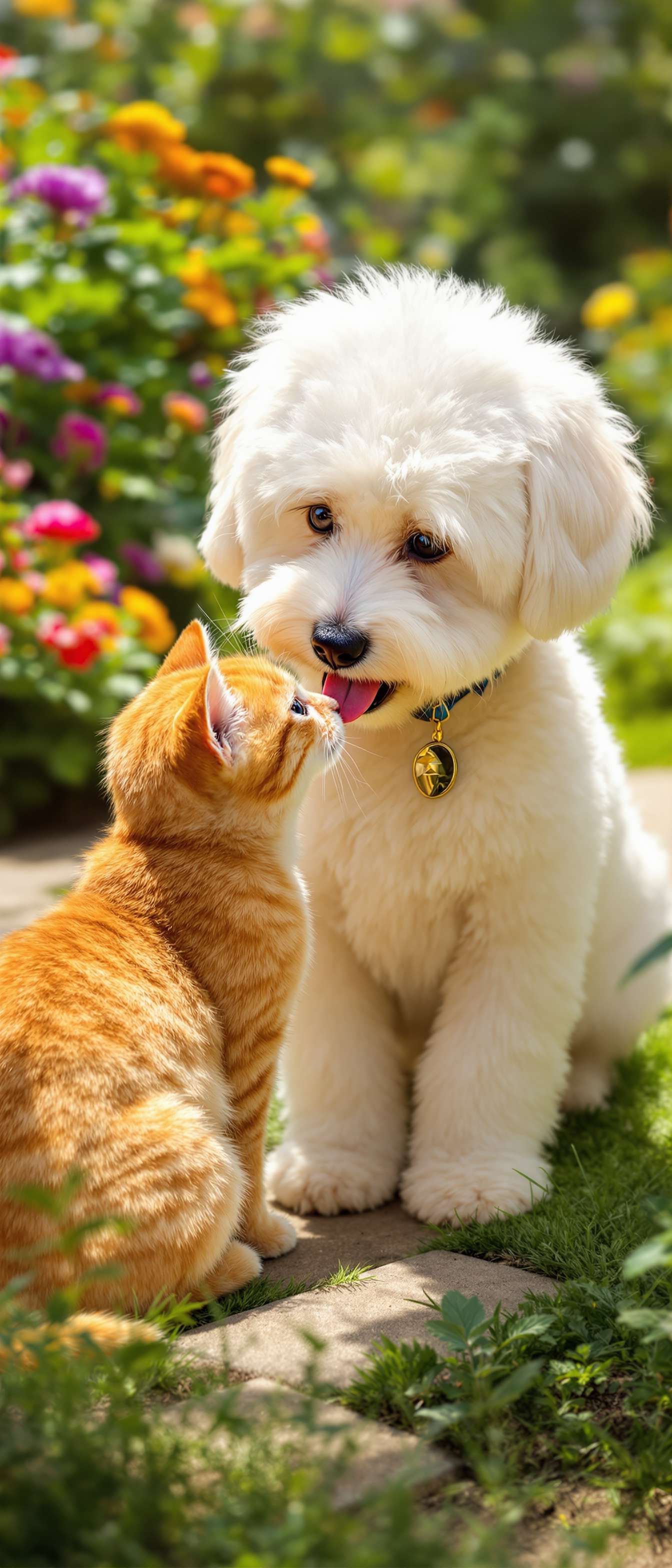 Maltipoo and Cat Friendship Phone Case