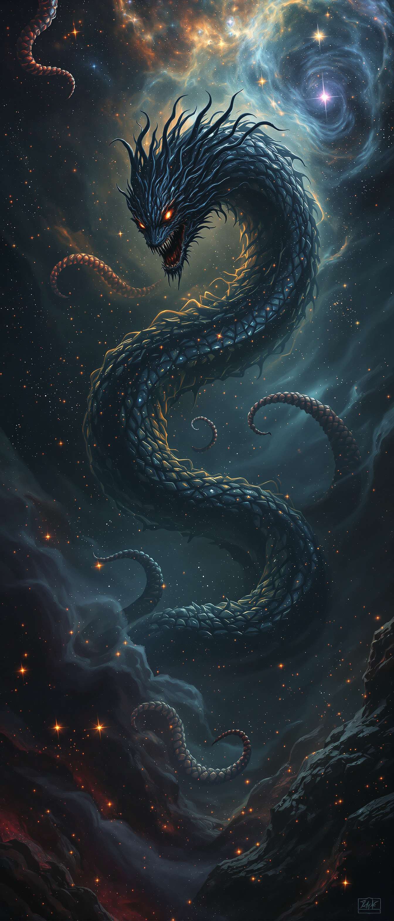 Abyssal Serpent of Cosmic Terror Phone Case Abyssal Serpent of Cosmic Terror Phone Case