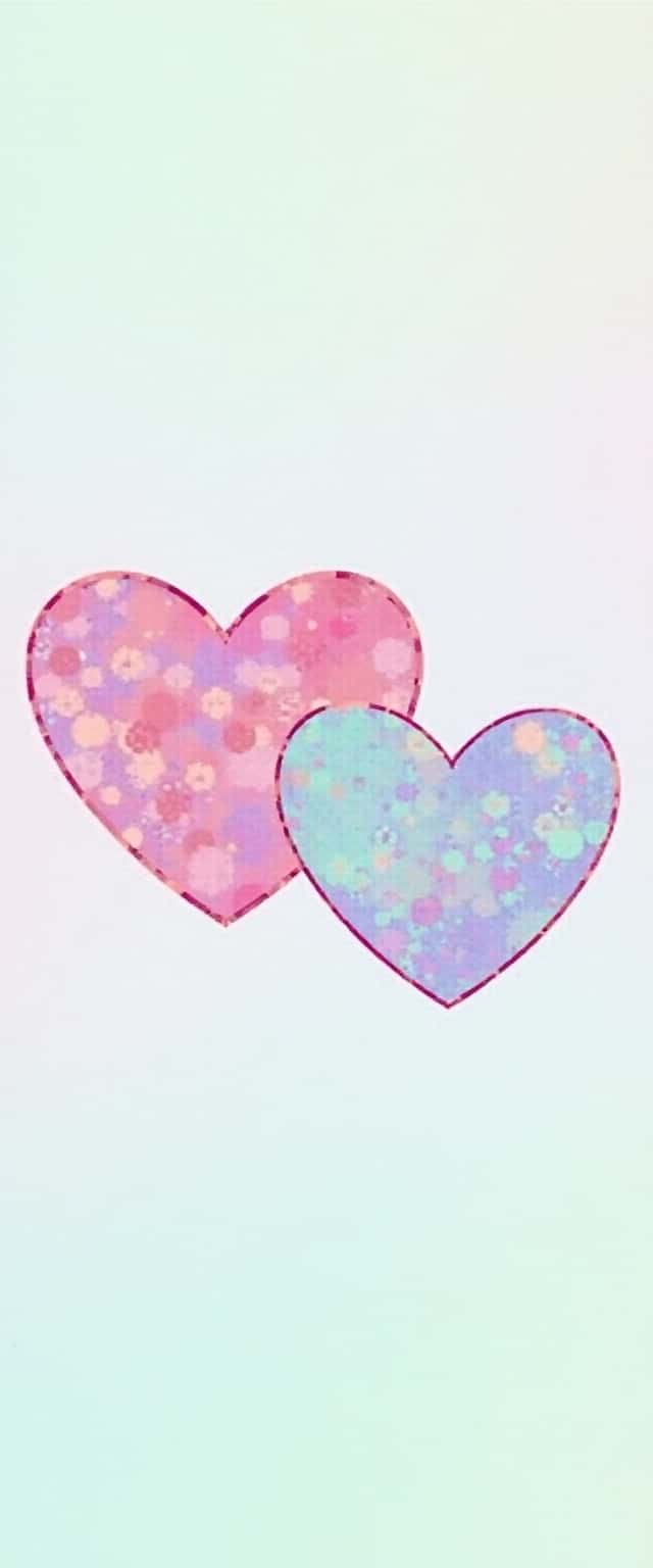 Dual Illustrated Hearts Design Phone Case