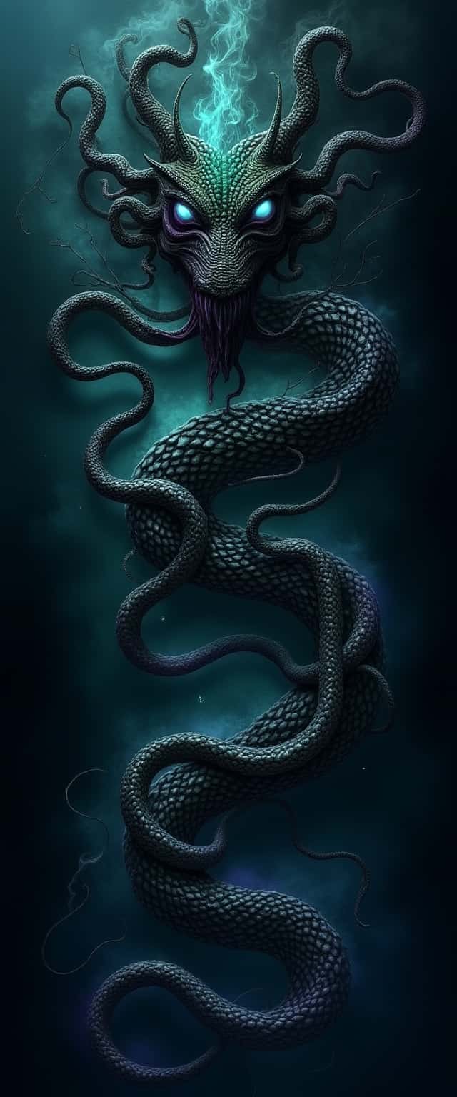Abyssal Serpent with Tentacles Phone Case