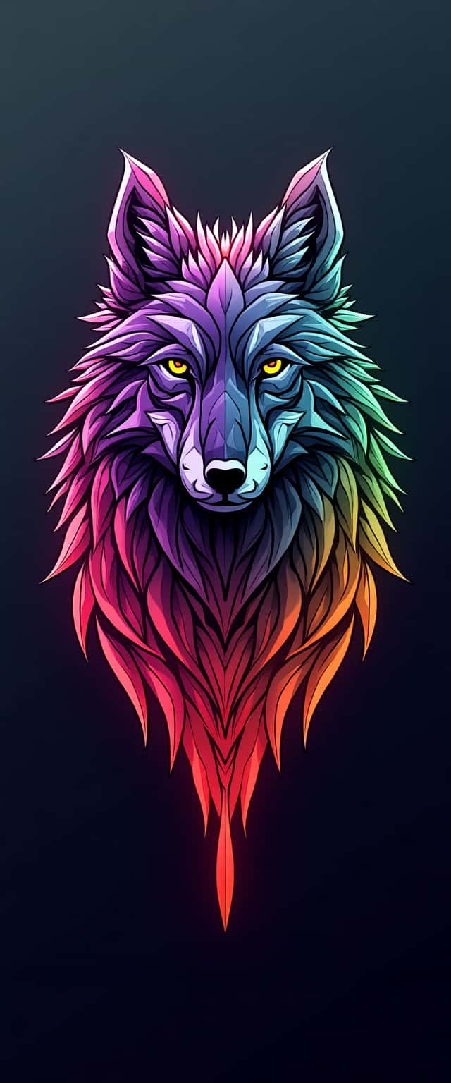 Vibrant Geometric Wolf Design Phone Case Vibrant Geometric Wolf Design Phone Case