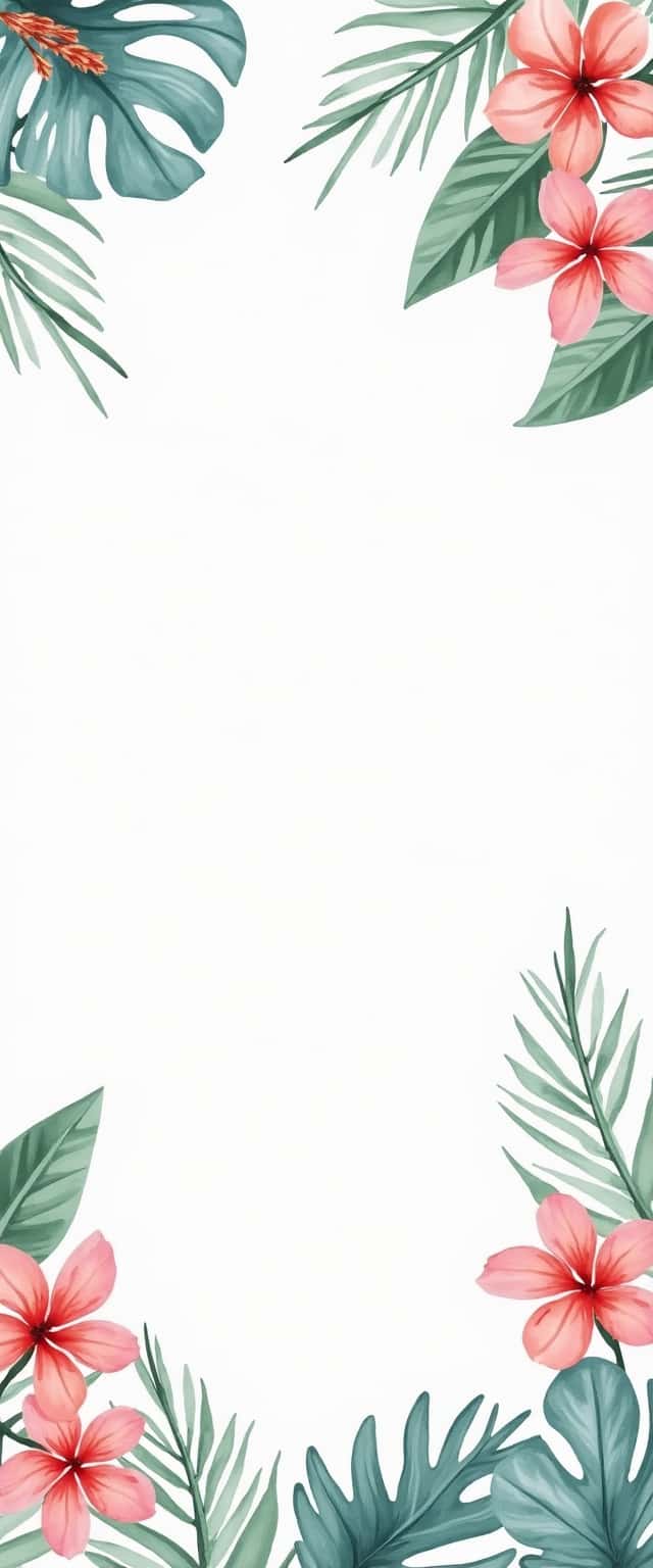 Tropical Floral Border Design Phone Case Tropical Floral Border Design Phone Case