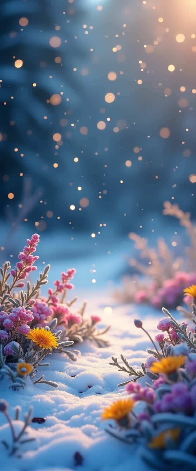 Magical Snowy Floral Scene Phone Case Magical Snowy Floral Scene Phone Case
