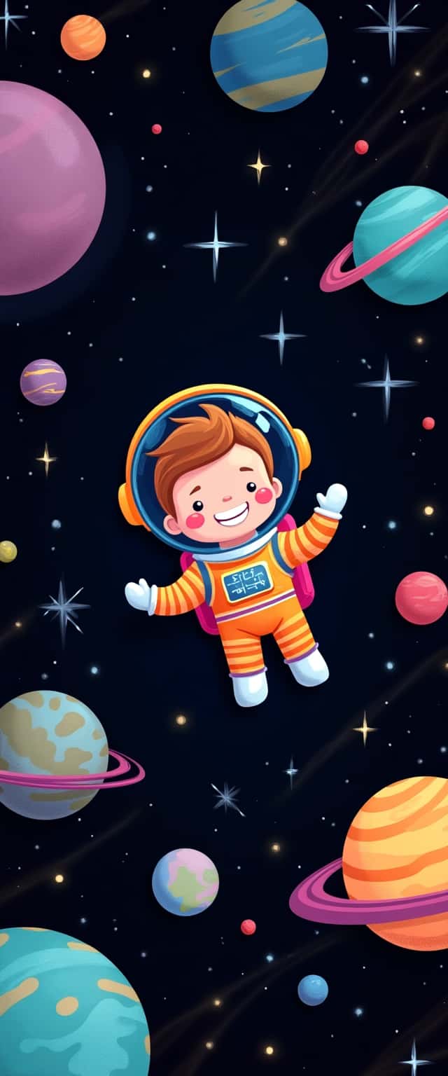 Colorful Cartoon Space Scene Phone Case Colorful Cartoon Space Scene Phone Case