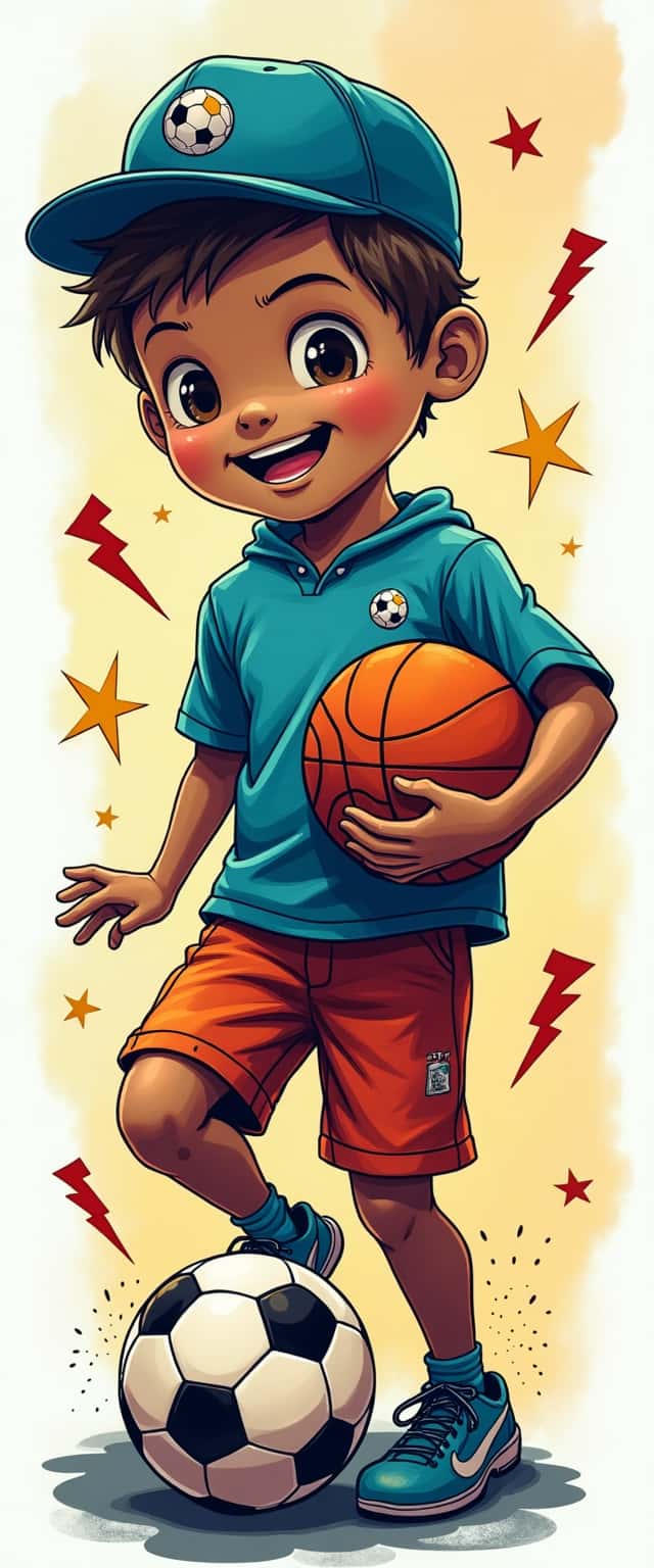 Sporty Boy with Balloons Phone Case Sporty Boy with Balloons Phone Case