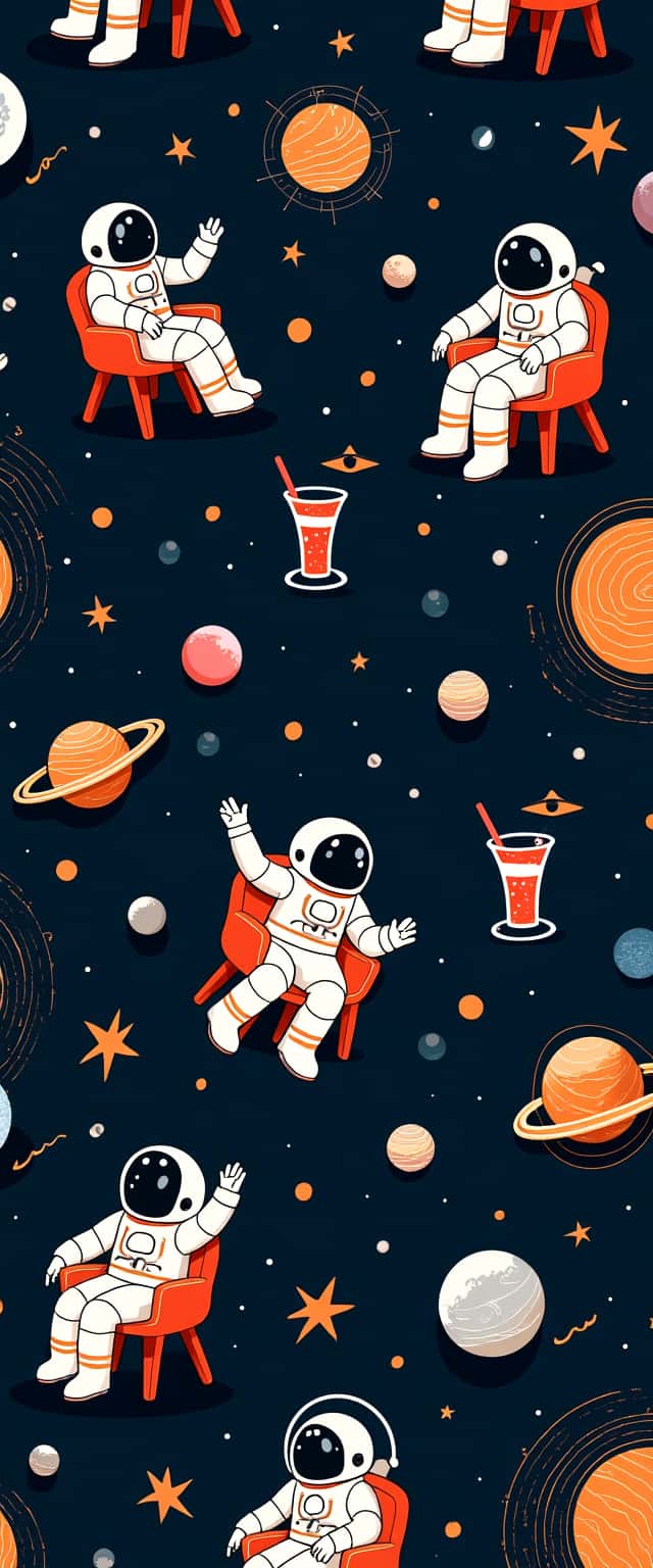 Astronaut Lounge in Space Phone Case Astronaut Lounge in Space Phone Case