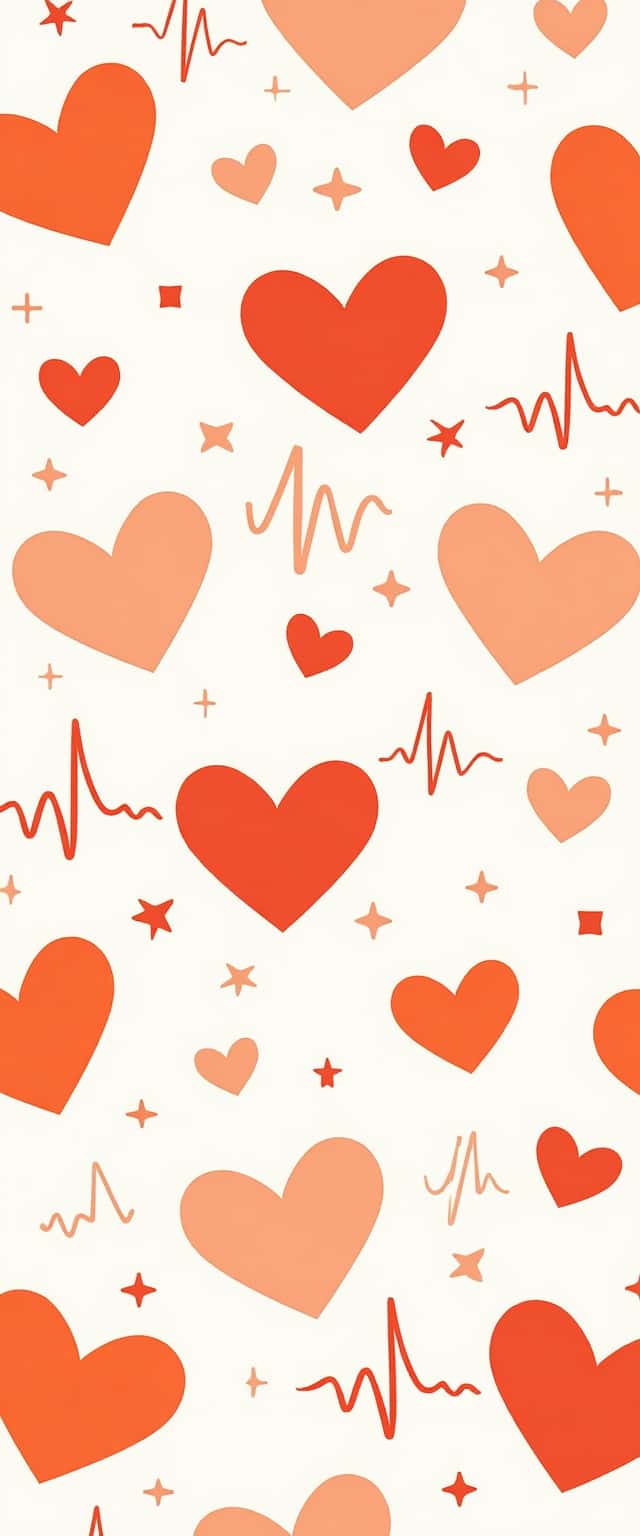 Heart and Pulse Pattern Design Phone Case Heart and Pulse Pattern Design Phone Case