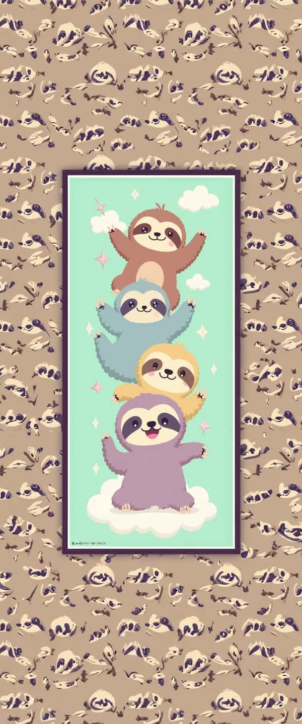 Colorful Sloth Stack Design Phone Case Colorful Sloth Stack Design Phone Case