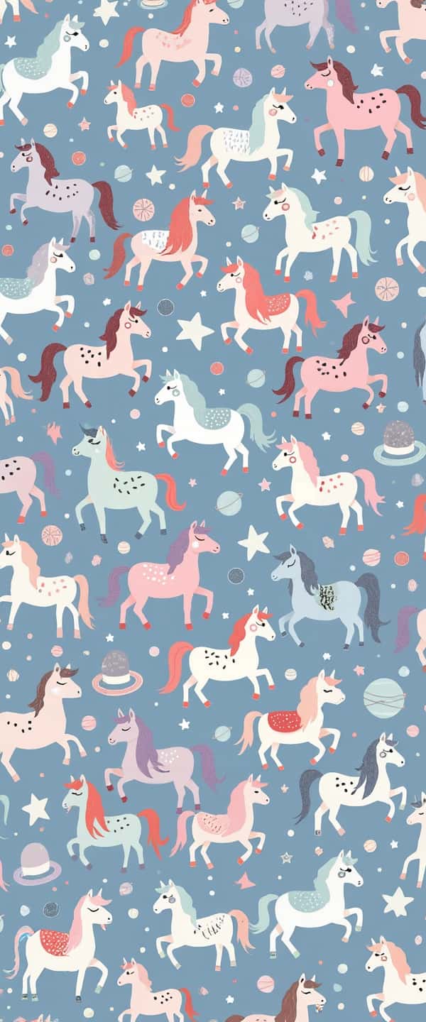 Whimsical Horse and Space Design Phone Case Whimsical Horse and Space Design Phone Case