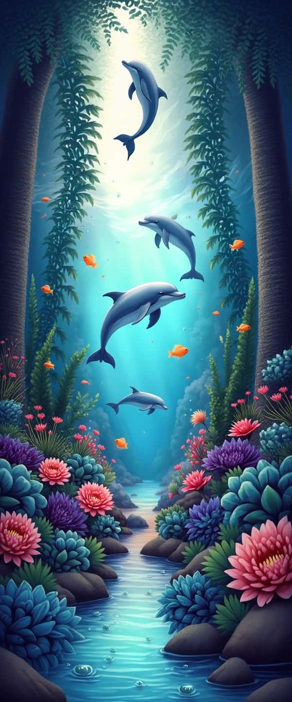 Oceanic Dolphins and Tropical Fish Phone Case Oceanic Dolphins and Tropical Fish Phone Case