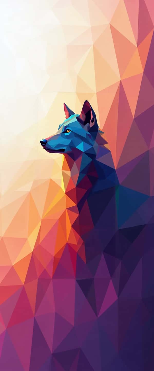 Vibrant Geometric Wolf Portrait Phone Case