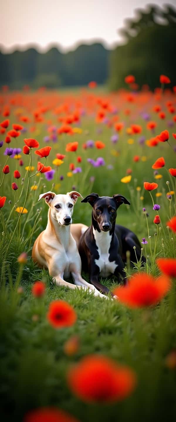 Greyhounds in a Flower Meadow Phone Case Greyhounds in a Flower Meadow Phone Case