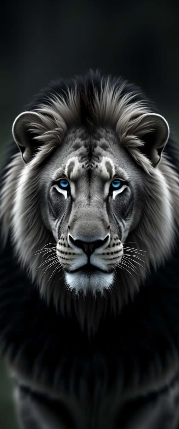 Lion's Face with Blue Eyes Phone Case
