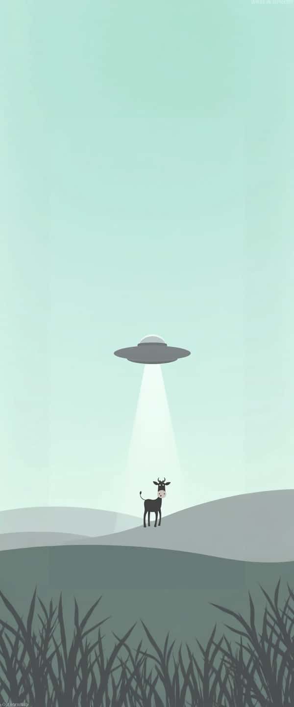 Minimalist UFO Abduction Scene Phone Case Minimalist UFO Abduction Scene Phone Case