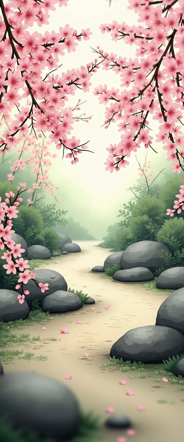 Serene Cherry Blossom Path Phone Case Serene Cherry Blossom Path Phone Case