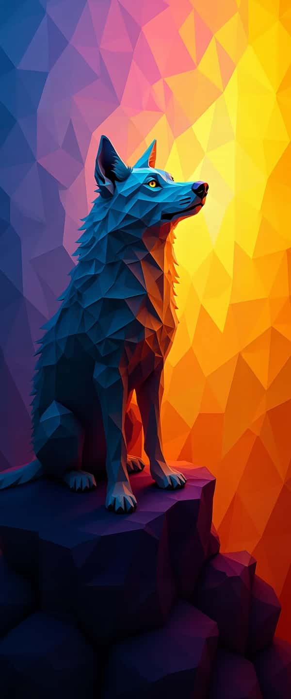 Vibrant Geometric Wolf Portrait Phone Case Vibrant Geometric Wolf Portrait Phone Case