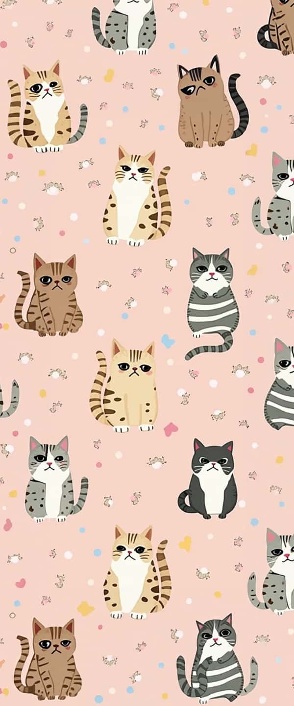 Playful Grumpy Cat Pattern Phone Case