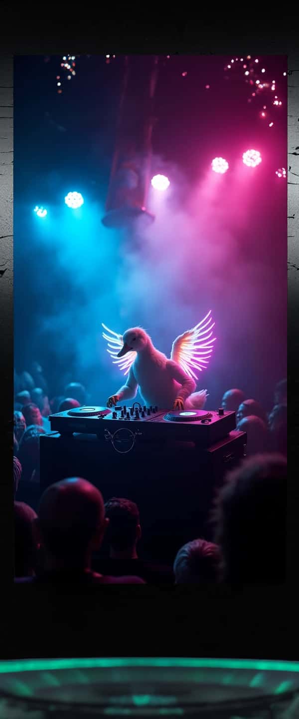 DJ Duck in Neon Club Phone Case