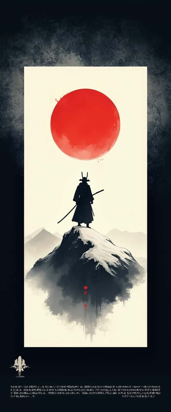 Minimalist Samurai on Mountain Phone Case Minimalist Samurai on Mountain Phone Case