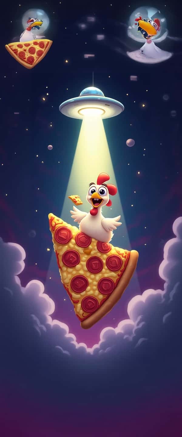Cartoon Chicken UFO Pizza Adventure Phone Case Cartoon Chicken UFO Pizza Adventure Phone Case