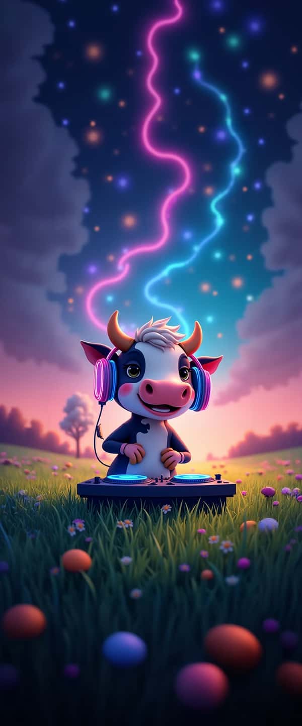 DJ Cow with Headphones Phone Case DJ Cow with Headphones Phone Case
