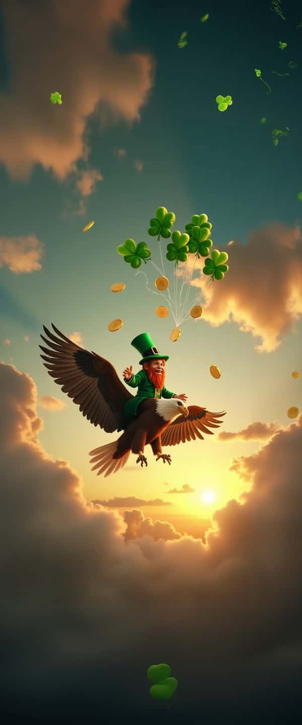 Leprechaun on Eagle with Balloons Phone Case Leprechaun on Eagle with Balloons Phone Case