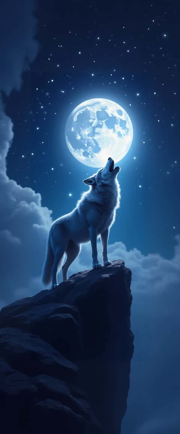 Majestic Howling Wolf Under Moonlight Phone Case Majestic Howling Wolf Under Moonlight Phone Case