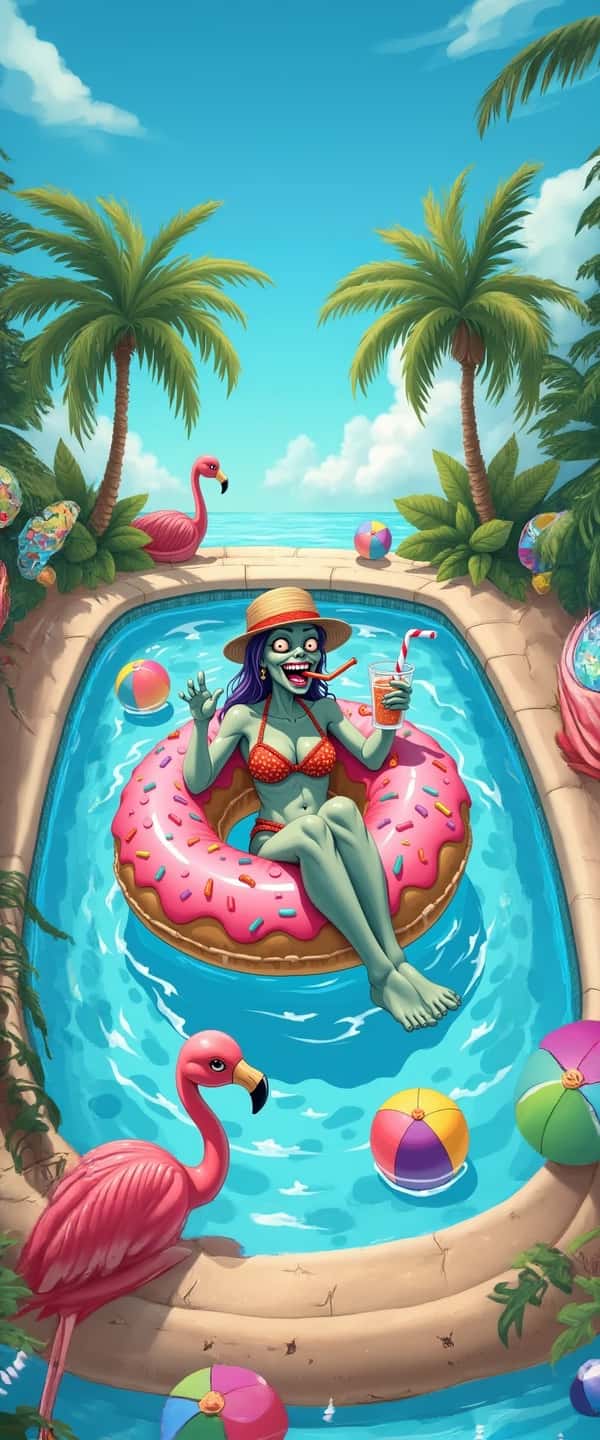 Zombie Chic Summer Pool Party Phone Case Zombie Chic Summer Pool Party Phone Case