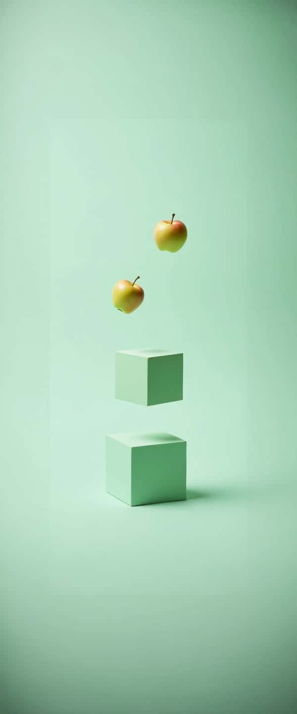 Mint Green Cube with Apples Phone Case