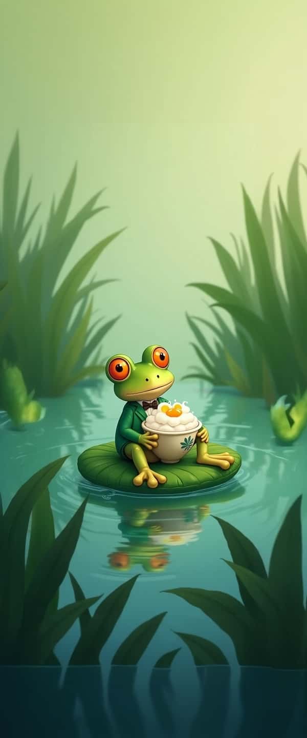 Playful Frog on Lily Pad Phone Case