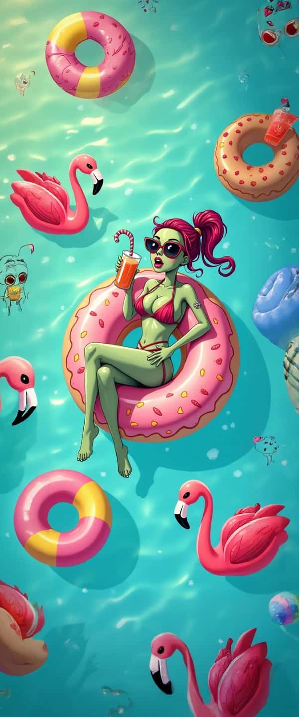 Zombie Pool Party Vibes Phone Case Zombie Pool Party Vibes Phone Case