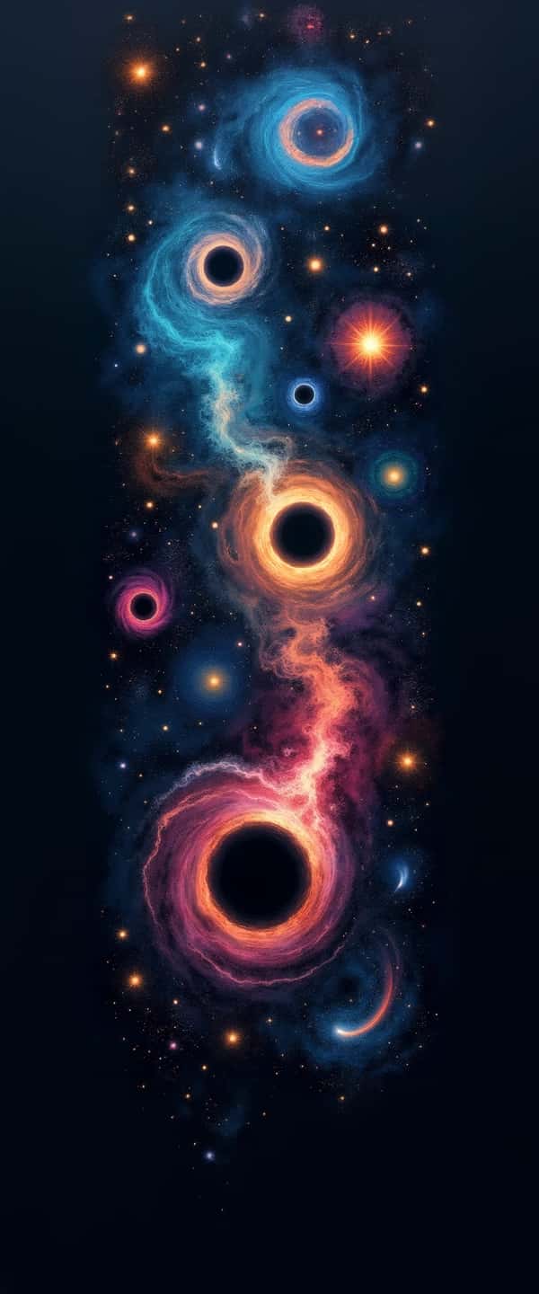 Cosmic Elements with Cartoon Black Holes Phone Case