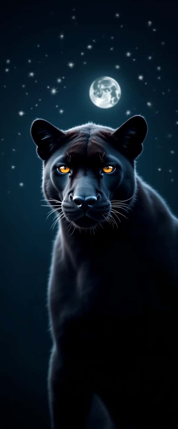 Majestic Black Puma Under Moonlight Phone Case