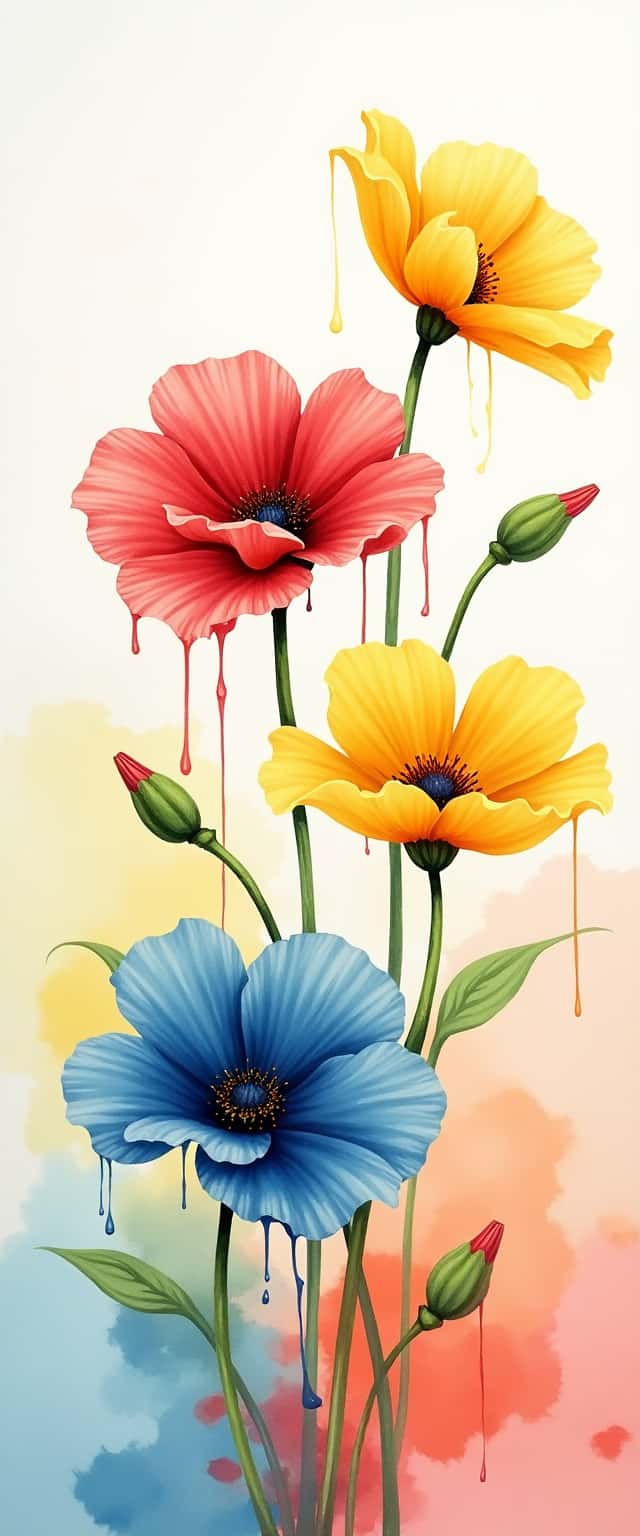 Watercolor Floral Burst Design Phone Case