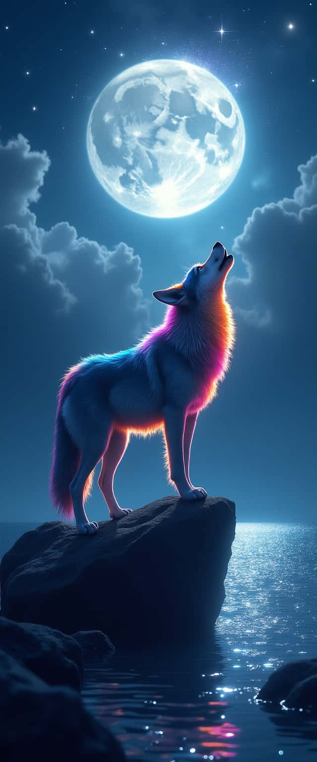 Vibrant Rainbow Wolf Howling Phone Case Vibrant Rainbow Wolf Howling Phone Case