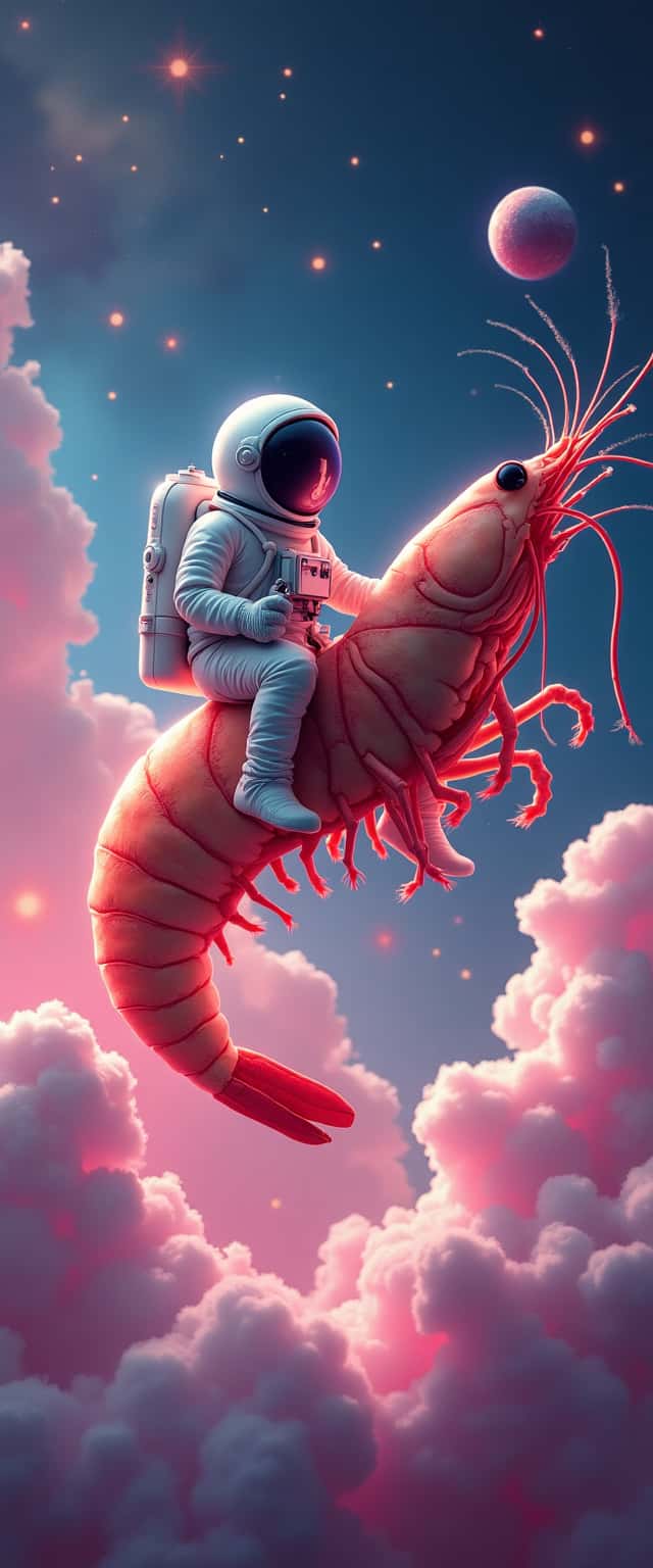 Astronaut Riding a Shrimp in Space Phone Case Astronaut Riding a Shrimp in Space Phone Case